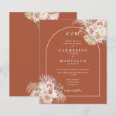 Budget Terracotta Pampas Grass Monogram Wedding (Vorne/Hinten)
