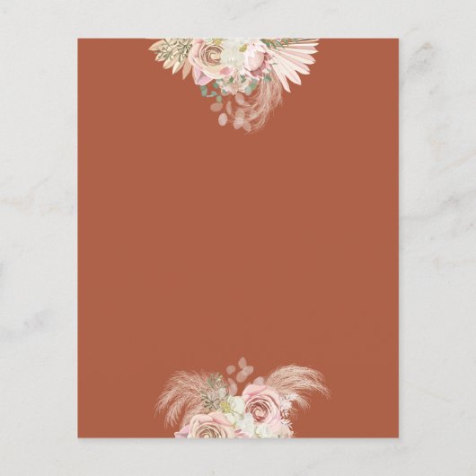 Budget Terracotta Pampas Grass Monogram Wedding (Rückseite)