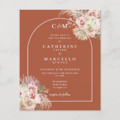 Budget Terracotta Pampas Grass Monogram Wedding (Vorderseite)