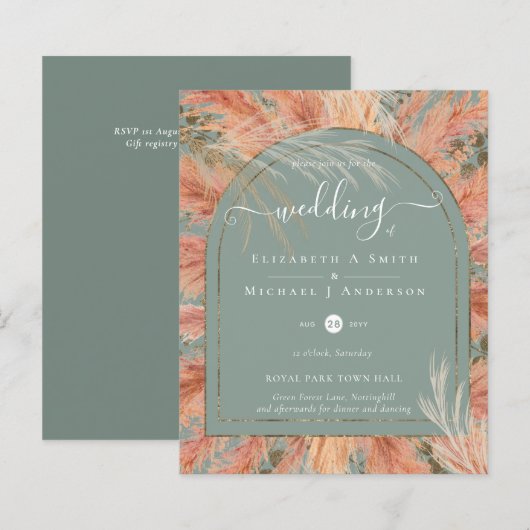 BUDGET Terracotta Pampas Grass Tropical Wedding (Vorne/Hinten)