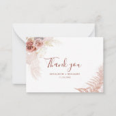 Budget Terracotta Pampas Grass Wedding Vielen Dank Mitteilungskarte (Vorderseite)