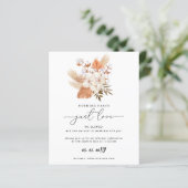 Budget Terracotta Pampas Wedding Reception Card (Stehend Vorderseite)