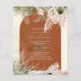 BUDGET Terracotta Peach Pampas Grass Wedding Flyer