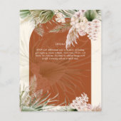 BUDGET Terracotta Peach Pampas Grass Wedding Flyer (Hinten)