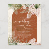 BUDGET Terracotta Peach Pampas Grass Wedding Flyer (Vorne)