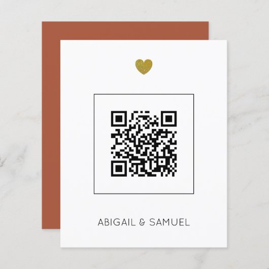 Budget Terracotta QR Code Alles in einer Hochzeit (Vorne/Hinten)