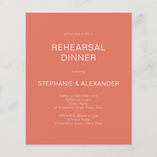 Budget Terracotta QR Probe Dinner einladen (Vorderseite)