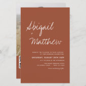 Budget Terracotta QR UAWG Wedding Einladung (Vorne/Hinten)