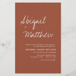 Budget Terracotta QR UAWG Wedding Einladung Flyer