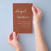 Budget Terracotta QR UAWG Wedding Einladung Flyer (Handgriff)