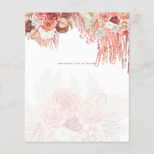 BUDGET Terracotta Rose Pampas Grass Floral Wedding (Rückseite)