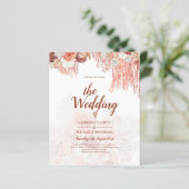 BUDGET Terracotta Rose Pampas Grass Floral Wedding (Stehend Vorderseite)