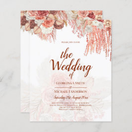BUDGET Terracotta Rose Pampas Grass Floral Wedding