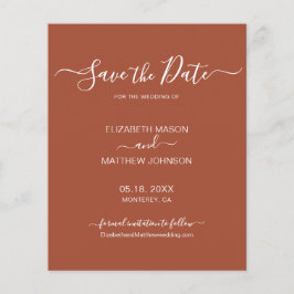 Budget Terracotta Rust Script Save the Date Flyer