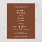 Budget Terracotta Rustic Wedding Einladung (Vorderseite)