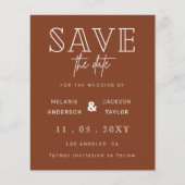 Budget Terracotta Rustikales Foto Save the Date (Vorderseite)