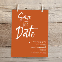 Budget Terracotta Save the Date Card