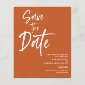 Budget Terracotta Save the Date Card (Vorderseite)