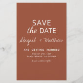 Budget Terracotta Save the Date Einladung Flyer (Hinten)