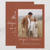 Budget Terracotta Save the Date Einladung Flyer (Vorne/Hinten)
