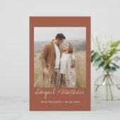 Budget Terracotta Save the Date Einladung Flyer (Stehend Vorderseite)