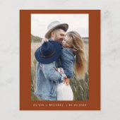 Budget Terracotta Save the Date Foto Minimalistisc (Rückseite)