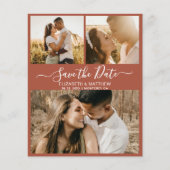 Budget Terracotta Script Collage Save the Date (Vorderseite)