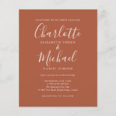 Budget Terracotta Script Einladung (Vorderseite)