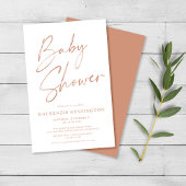 Budget Terracotta Simple Script Baby Dusche FLYER