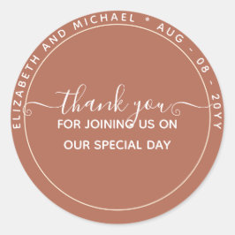 BUDGET Terracotta Vielen Dank für Monochrome Runder Aufkleber