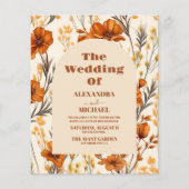 Budget Terracotta Watercolor Wildflowers Wedding (Vorderseite)