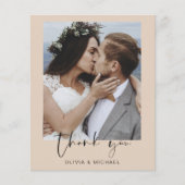 Budget Terracotta Wedding Danke Karte (Vorderseite)