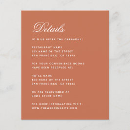 Budget Terracotta Wedding Details Eintrittskarte