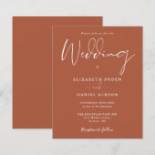 Budget Terracotta Wedding Einladung (Vorne/Hinten)