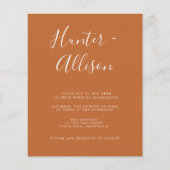 Budget Terracotta Wedding Einladung Flyer (Vorne)