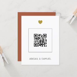 Budget Terracotta Wedding Einladung mit QR Code