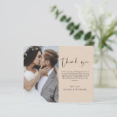 Budget Terracotta Wedding Vielen Dank Foto Card (Stehend Vorderseite)