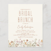 Budget Terracotta Wildblume Bridal Brunch Dusche Flyer (Vorne)
