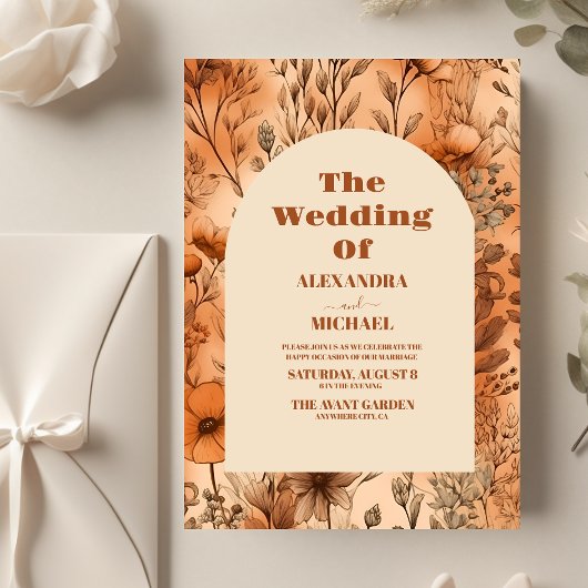 Budget Terracotta Wildblumen Hochzeit