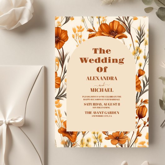 Budget Terracotta Wildblumen Hochzeit
