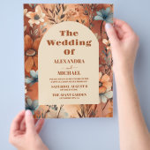 Budget Terracotta Wildblumen Hochzeit Flyer (Hand)