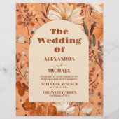 Budget Terracotta Wildblumen Hochzeit Flyer (Vorne)