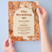 Budget Terracotta Wildblumen Hochzeit Flyer (Hand)