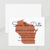 Budget Terracotta Wisconsin Wedding Save the Date (Vorne/Hinten)