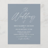 Budget The Wedding of Dusty Blue Foto Typografy (Vorderseite)