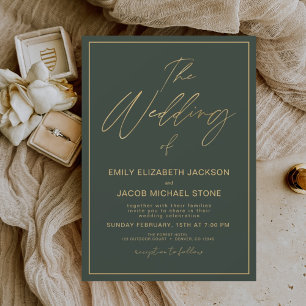 Budget The Wedding of Gold Emerald Green Flyer