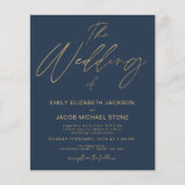 Budget The Wedding of Gold Navy Blue Flyer (Vorne)