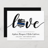 Budget Thin Blue Line Polizei Hochzeit speichern d (Vorne/Hinten)