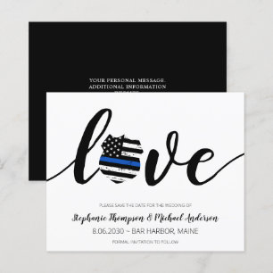 Budget Thin Blue Line Polizei Hochzeit speichern d