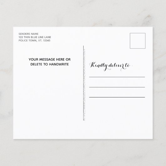 Budget Thin Blue Line Polizei Weihnachtskarten (Rückseite)